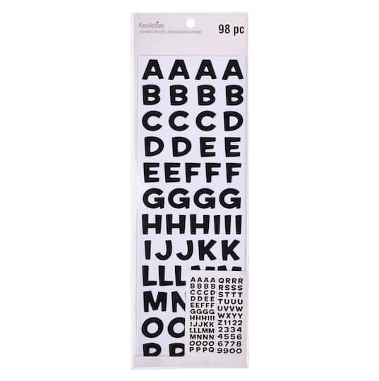 12 Packs: 98 ct. (1,176 total) Black Alphabet Stickers by Recollections™